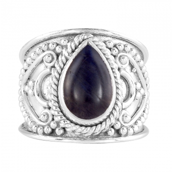 bohemian style top quality oxidized finish silver ring for women
